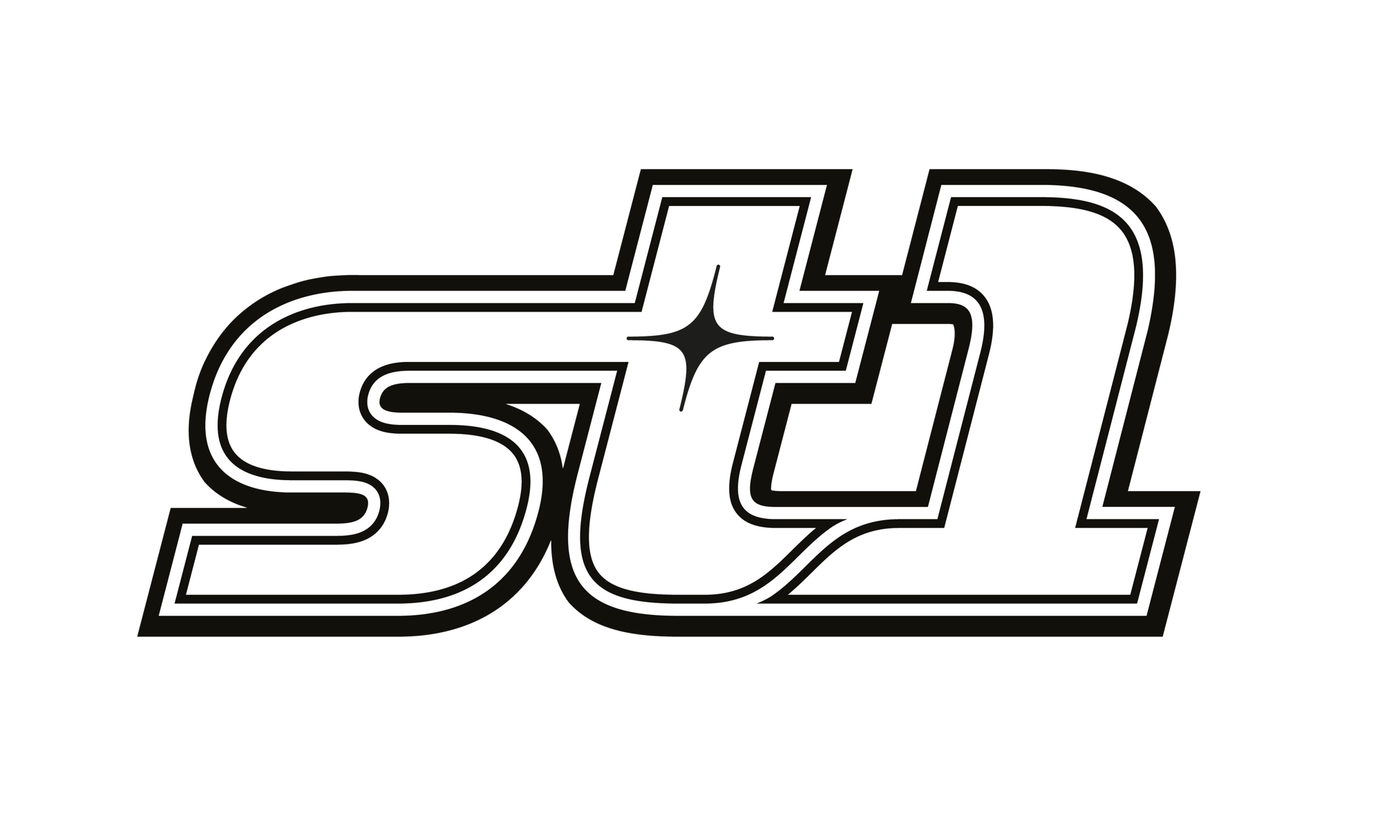 St1 logo black and white